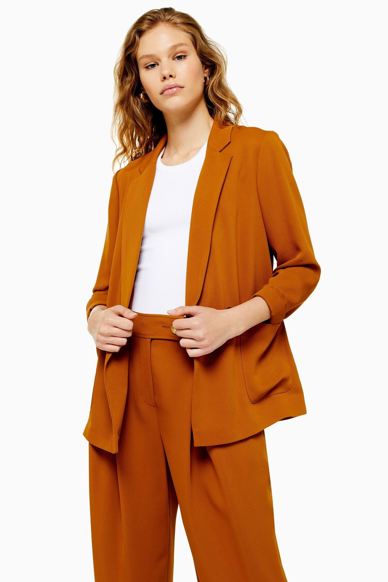 Tan Single Breasted Smart Blazer | Topshop US