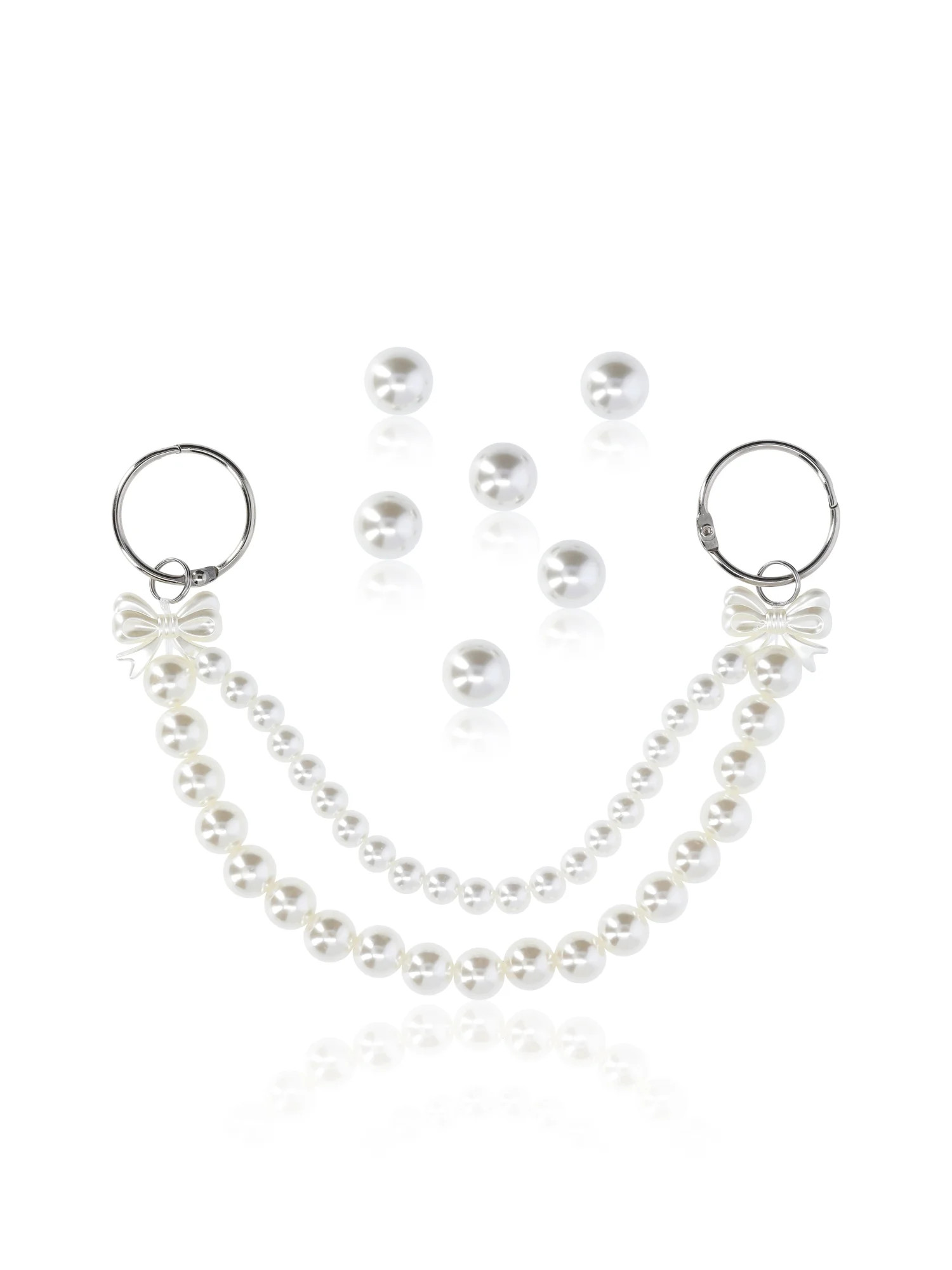 Time and Tru Women's Fashion Tote Bag Charms, 7-Piece Set with Faux Pearl Accents | Walmart (US)