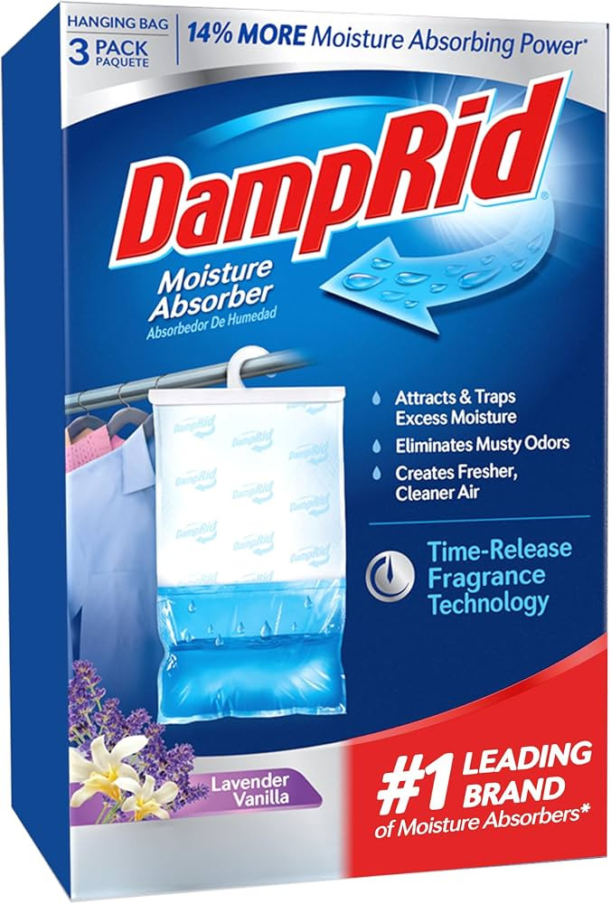 DampRid Lavender Vanilla Hanging Moisture Absorber, 16 oz., 3 Pack - Eliminates Musty Odors for F... | Amazon (US)