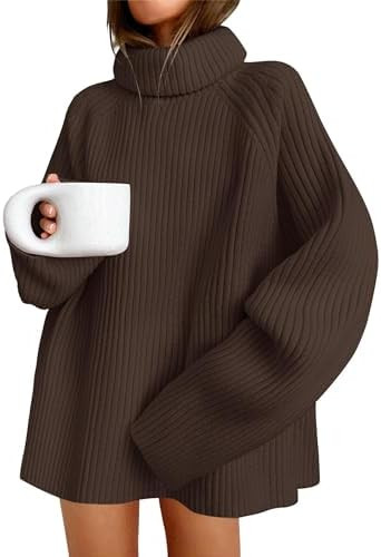 ZESICA Women's 2025 Fall Winter Sweaters Oversized Turtleneck Long Sleeve Chunky Knitted Pullover... | Amazon (US)