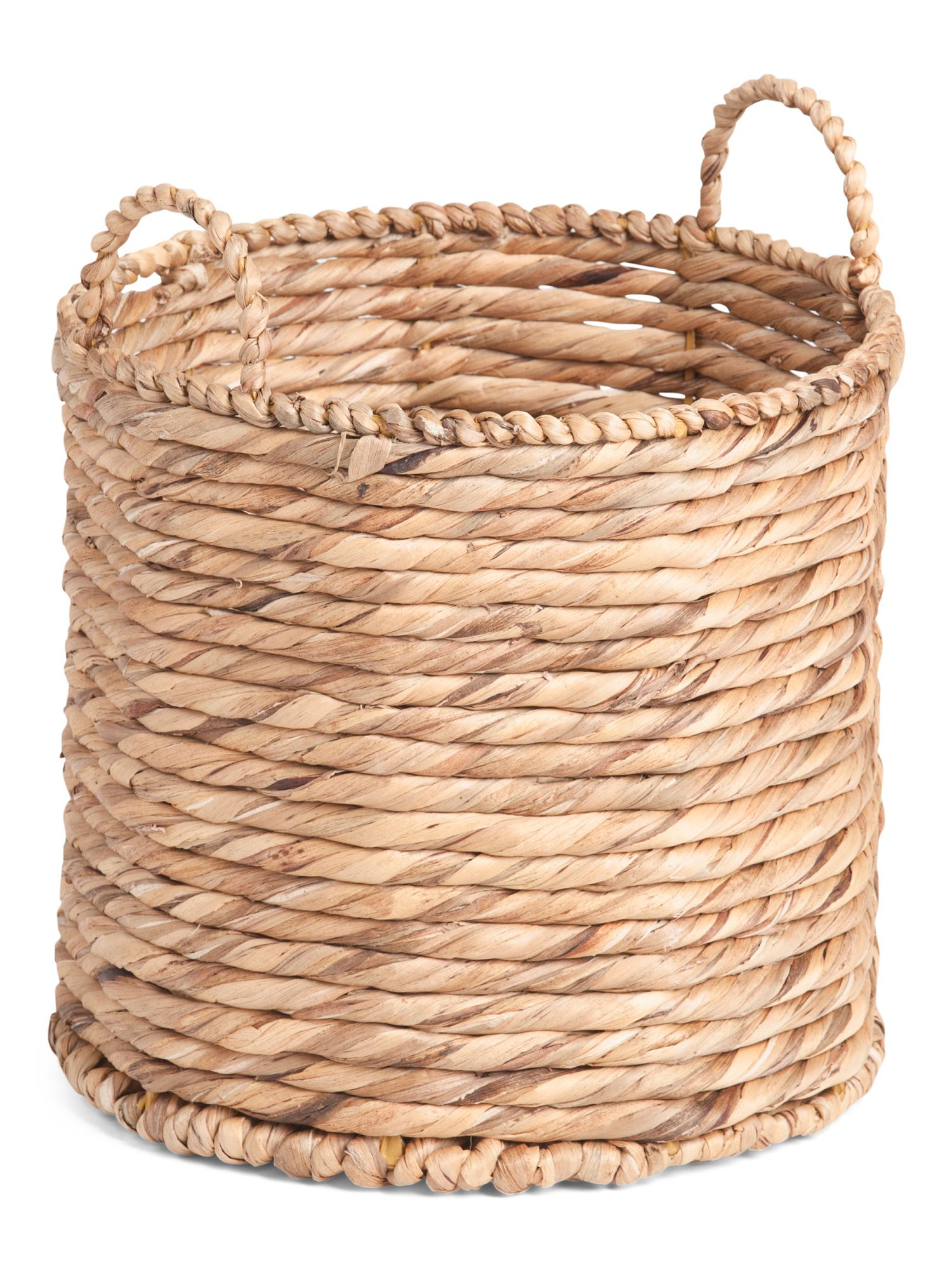 Small Twisted Weave Water Hyacinth Round Basket | TJ Maxx