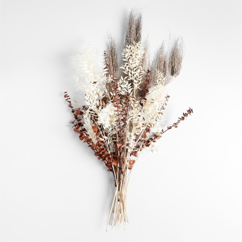 Cream and Bronze Eucalyptus Dried Bouquet 30" | Crate & Barrel | Crate & Barrel