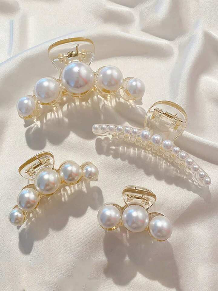 4pcs Pearl Hair Clips, Suitable For Daily Use Elegant | SHEIN USA | SHEIN