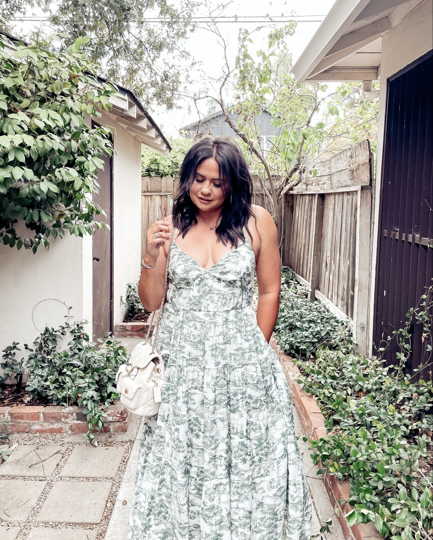 { green ❥

• Free People Bel Air Square Sunglasses in Dusk 
• COACH Tabby Backpack with Quilting in Nappa Leather / Brass / Chalk 
• Abercrombie Tiered Maxi Dress - M 
• Steve Madden Katie Platform Slide Sandals in Taupe Suede - 9.5
* You will need to wear these sandals a couple times before they are totally comfy!! 
** I always size up one in Steve Madden shoes. 

Casual Midsize Style . Abercrombie Style . Summer to Fall Maxi Dress . Modern Rez Girl Aesthetic . Native American Content Creator } 

#LTKStyleTip #LTKMidsize #LTKItBag