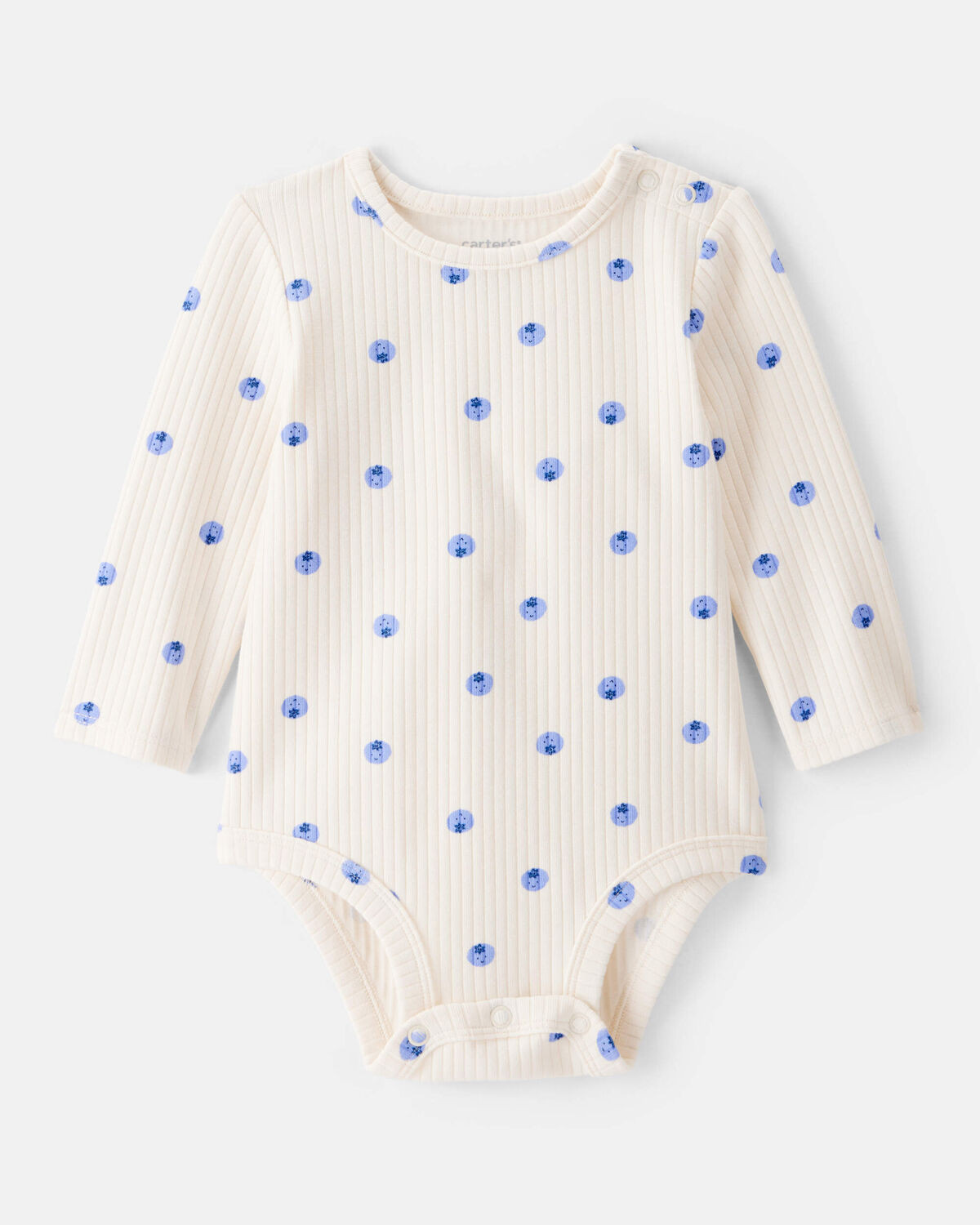 Baby Girl Blueberry Print Long-Sleeve Fashion Bodysuit - Ivory | Carter's Inc
