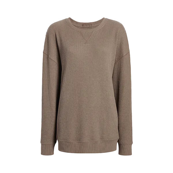 Waffle Pullover Crewneck | Mocha - nuuds | nuuds