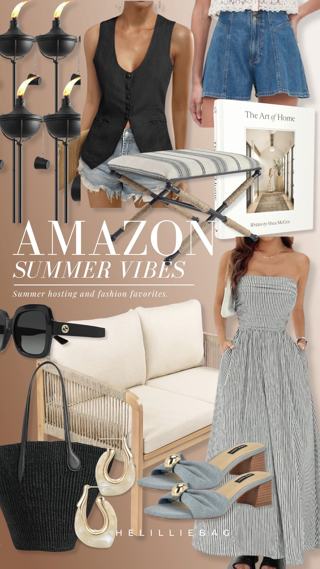 ☀️ The ultimate summer mood board 🤍 From hosting essentials to easy linen looks and elevated Amazon finds I keep reaching for all season.

Amazon finds, summer decor, patio furniture, hosting essentials, linen vest, denim shorts, striped maxi dress, summer outfit ideas, black tote bag, affordable home decor, Amazon fashion.

#LTKSeasonal #LTKootd