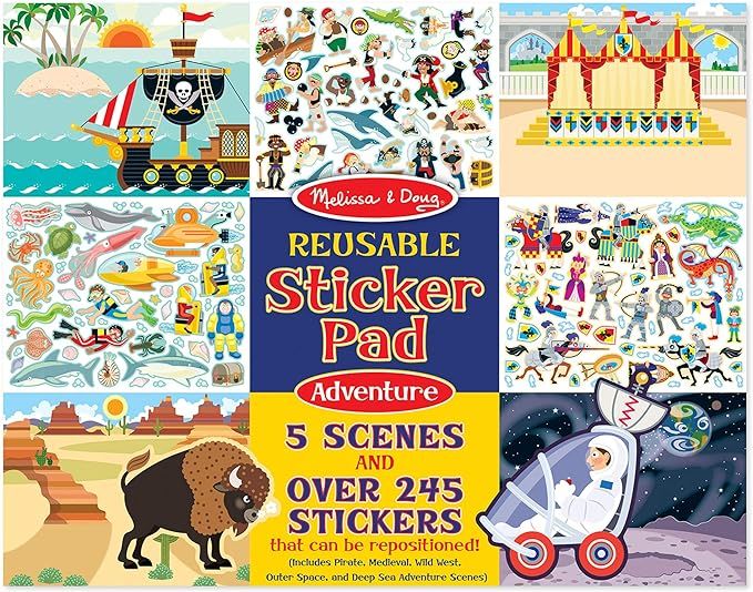 Melissa & Doug Reusable Sticker Pads Set: Adventure - 245+ Stickers (Great Gift for Girls and Boy... | Amazon (US)