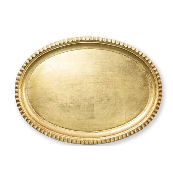 Florentine Wooden Gold Solid Wood Oval Decorative Tray | Wayfair North America