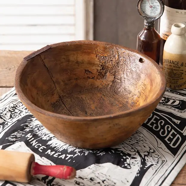 Rustic Farmhouse Decorative Treen Bowl | Antique Farm House