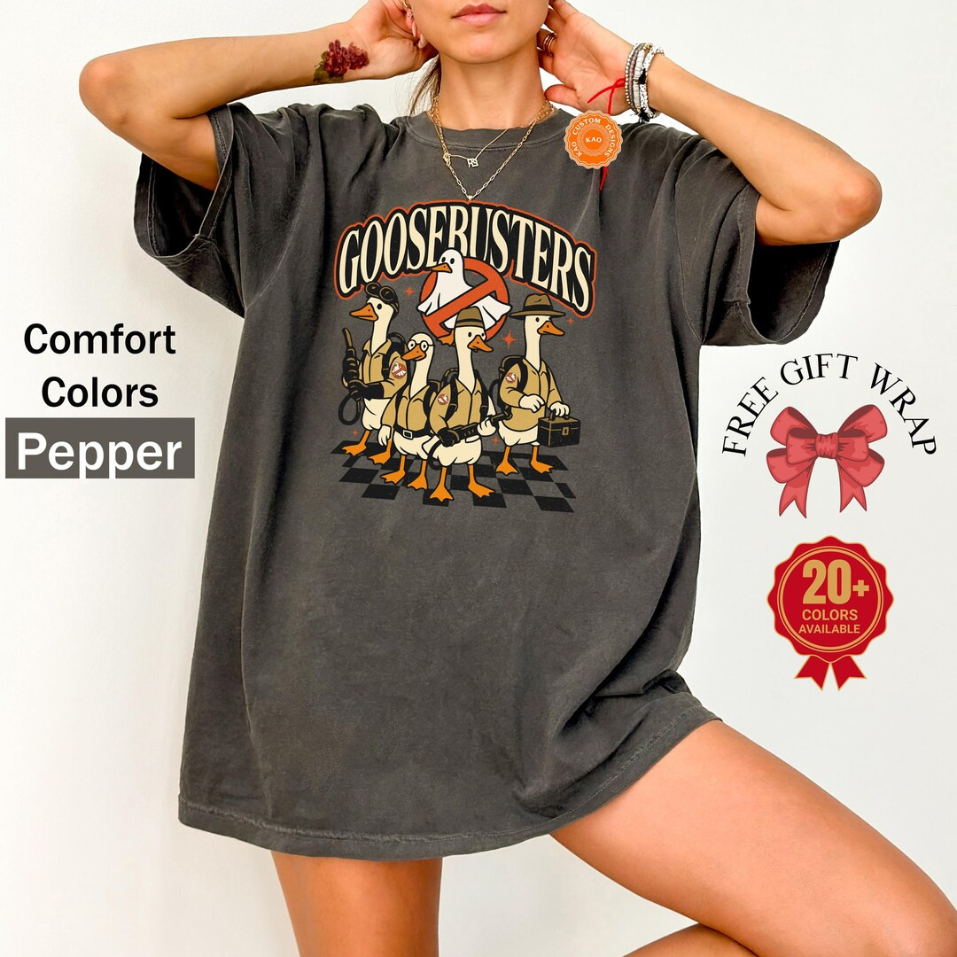 Halloween Goose Busters Shirts, Comfort Colors Spooky Goose T-shirt, Silly Ghost Tee, Gifts for H... | Etsy (US)