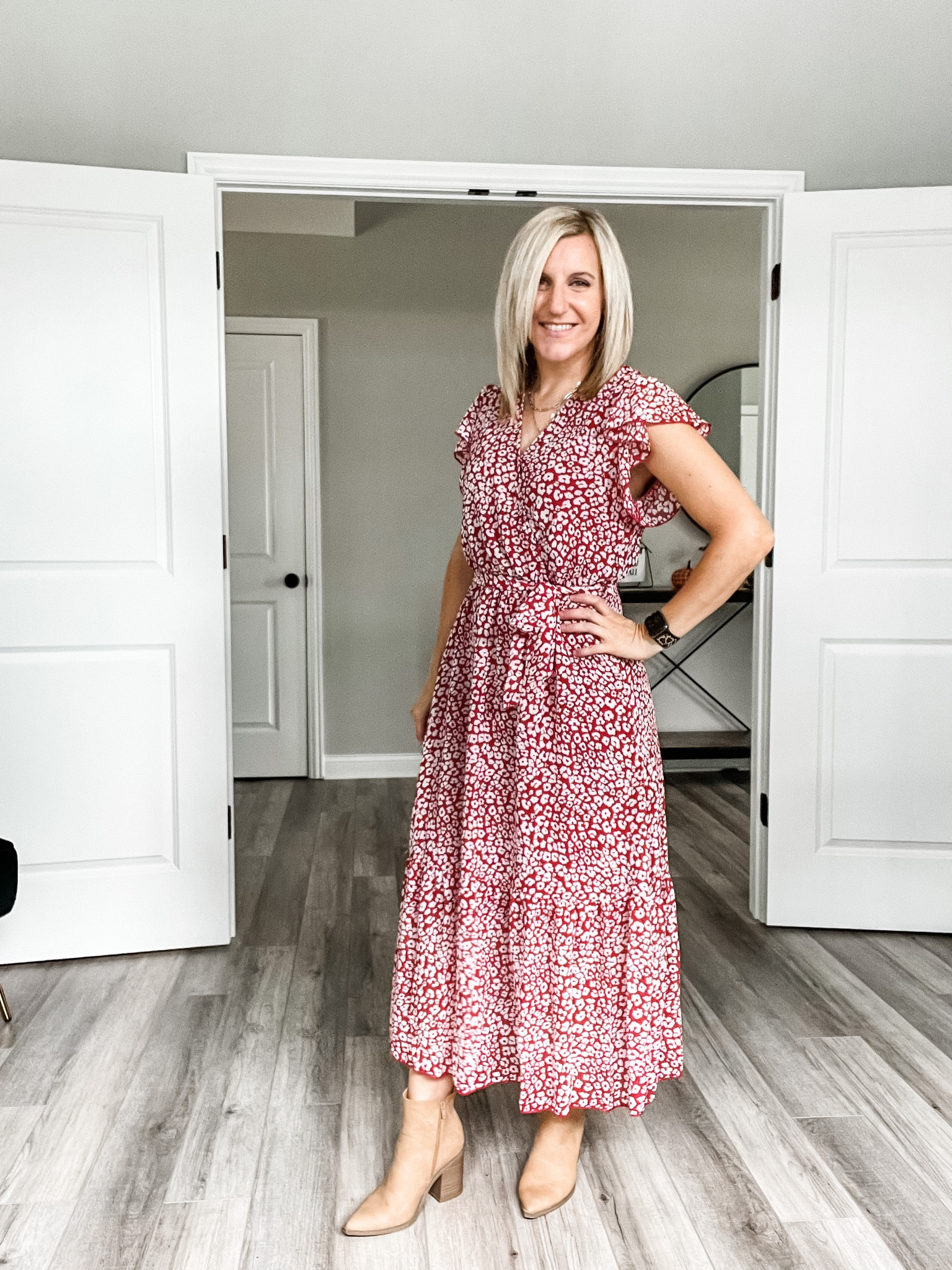 Beautiful fall dress perfect for family photos! A-line boho dress, wearing a small and fits tts. 

#LTKunder50 #LTKSeasonal #LTKstyletip