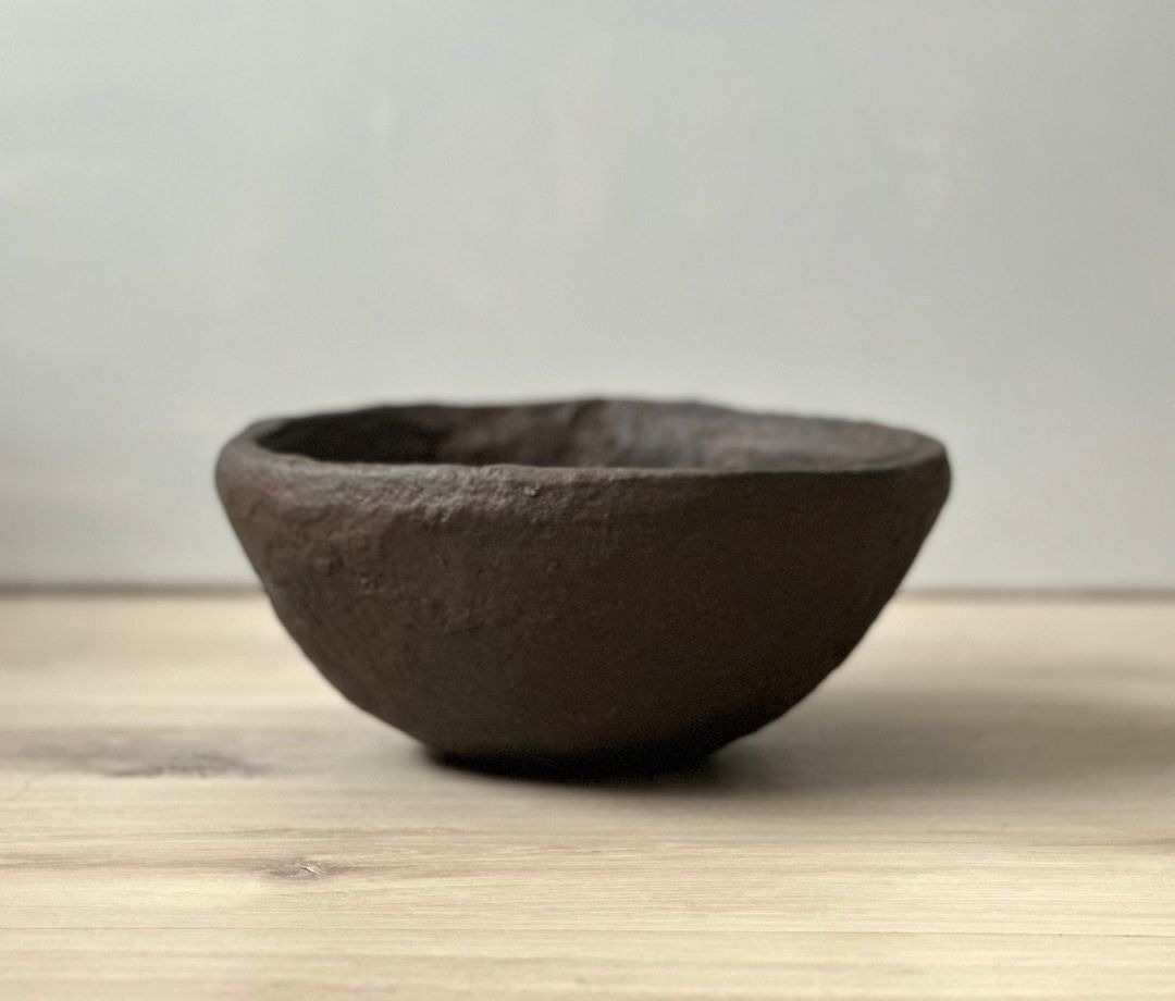Paper Mache Bowl, Medium Vessel, Dark Brown Textured Bowl, Wabi Sabi, Unique Gift, Organic Decor,... | Etsy (US)