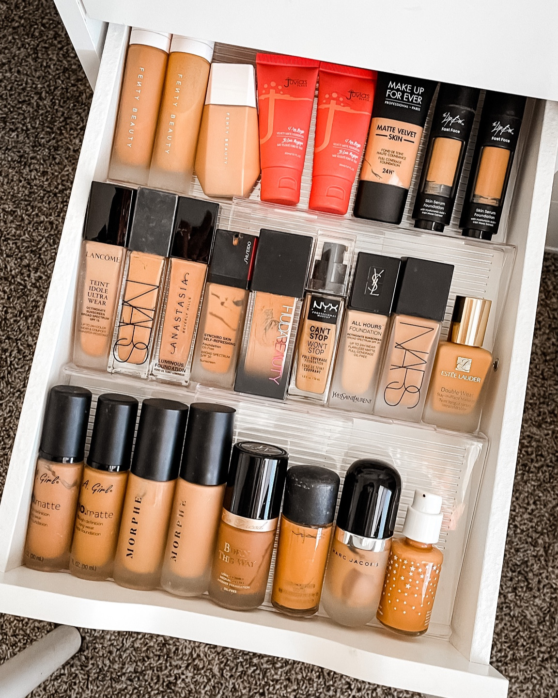 Makeup Vanity Foundation Organization! I organized my foundations using a spice rack and it makes such a difference 😍 

#LTKbeauty #LTKhome