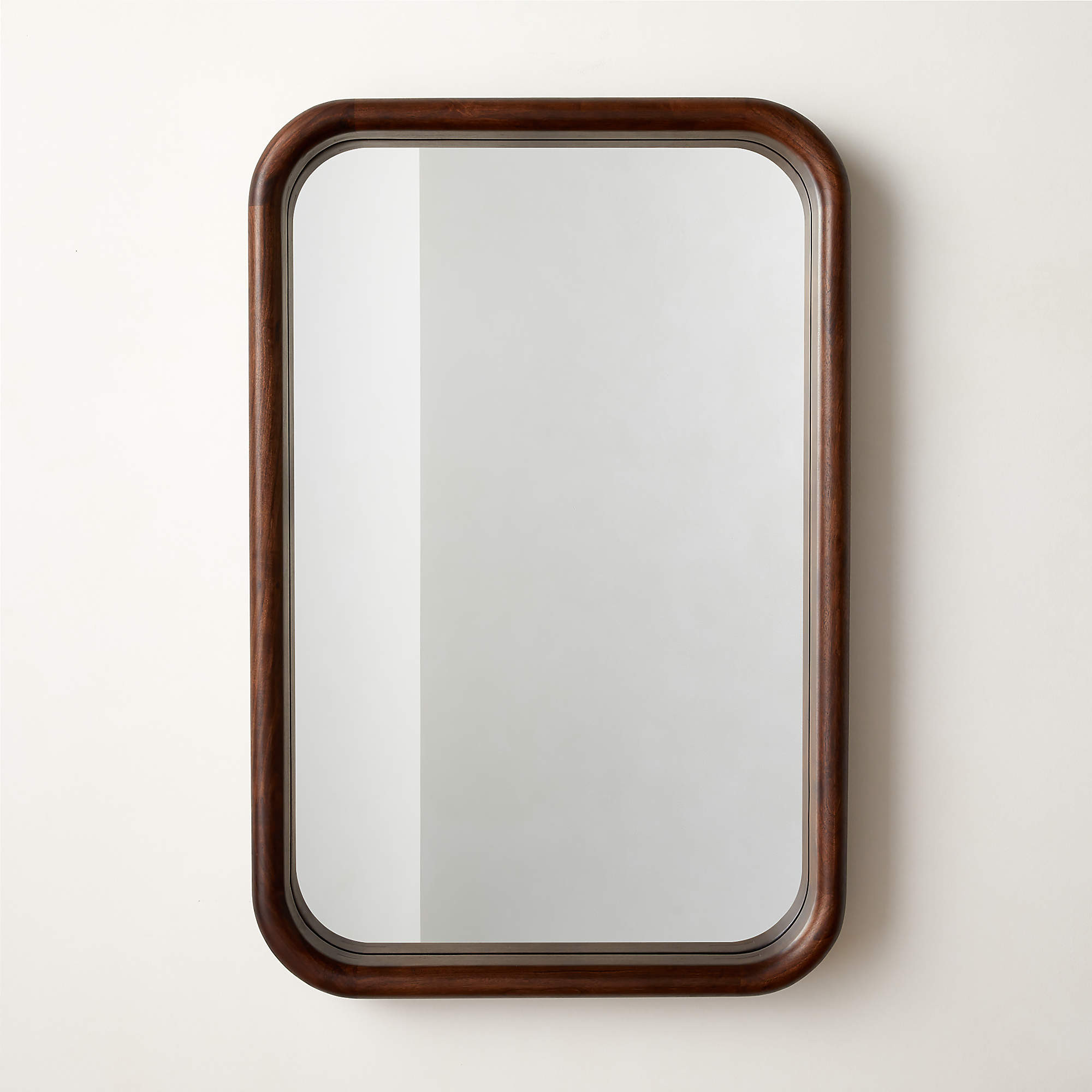 Saone Acacia Wood Rectangular Wall Mirror 24"X36" + Reviews | CB2 | CB2