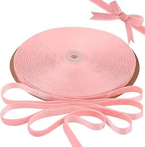 BokingOne Vintage Pink Velvet Ribbon, 3/8 Inch X 30Yds Single Face Velvet Ribbon for Gift Wrappin... | Amazon (US)