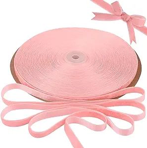 BokingOne Vintage Pink Velvet Ribbon, 3/8 Inch X 30Yds Single Face Velvet Ribbon for Gift Wrappin... | Amazon (US)