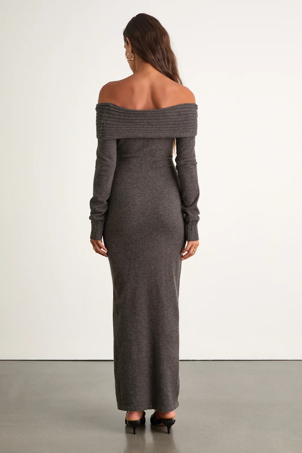 Ellie Heather Charcoal Grey Sweater Bodycon Maxi Dress | Lulus