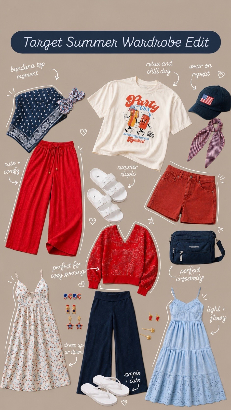 #ad Target Summer Wardrobe Edit ☀️🇺🇸

This feels like the first real signal that summer is finally here… long weekends, pool days, outdoor dinners, and staying outside just a little longer. @Target absolutely nailed the relaxed summer vibe with wearable pieces that feel effortless, elevated, and confidence boosting at the same time.

From Americana-inspired color palettes and breezy silhouettes to lightweight layers, soft textures, and easy pieces you’ll wear on repeat, this edit is giving laid-back summer style in the best way. Think easy dresses, relaxed pants, comfy sandals, and those little pops of red, white, and blue that make everything feel extra fun for the season ahead.

These are the kinds of outfits that make getting dressed feel easy while still looking put together for summer plans, vacations, BBQs, lake days, and casual nights outside.

#targetstyle #targetfinds #summerfashion #summeroutfits #targetfashion #ootd #ootn #sponsored

#LTKootd #LTKmomlife #LTKSeasonal