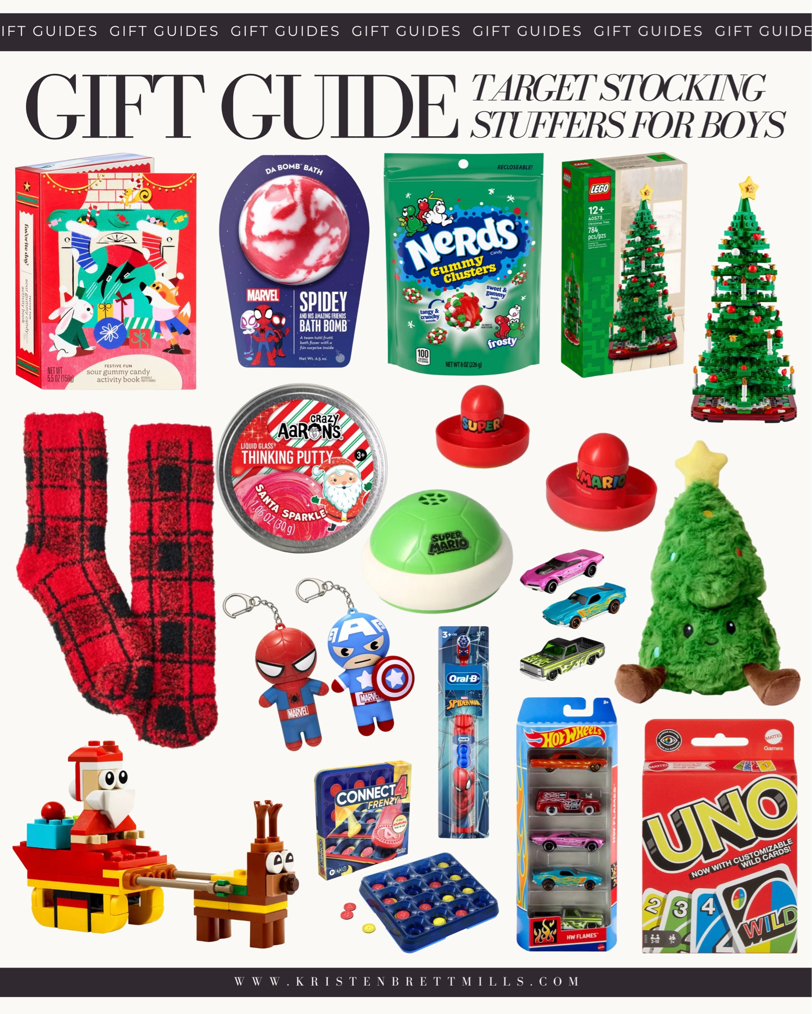 Target Stocking Stuffers for Boys

Mini LEGO sets
Hot Wheels cars
Matchbox vehicles
Pokémon cards
Superhero figures
Fidget toys
Pop-it keychains
Glow-in-the-dark toys
Mini Nerf blasters
Color-changing putty

#LTKGiftGuide #LTKKids #LTKHoliday
