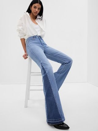 High Rise Patched '70s Flare Jeans | Gap (CA)