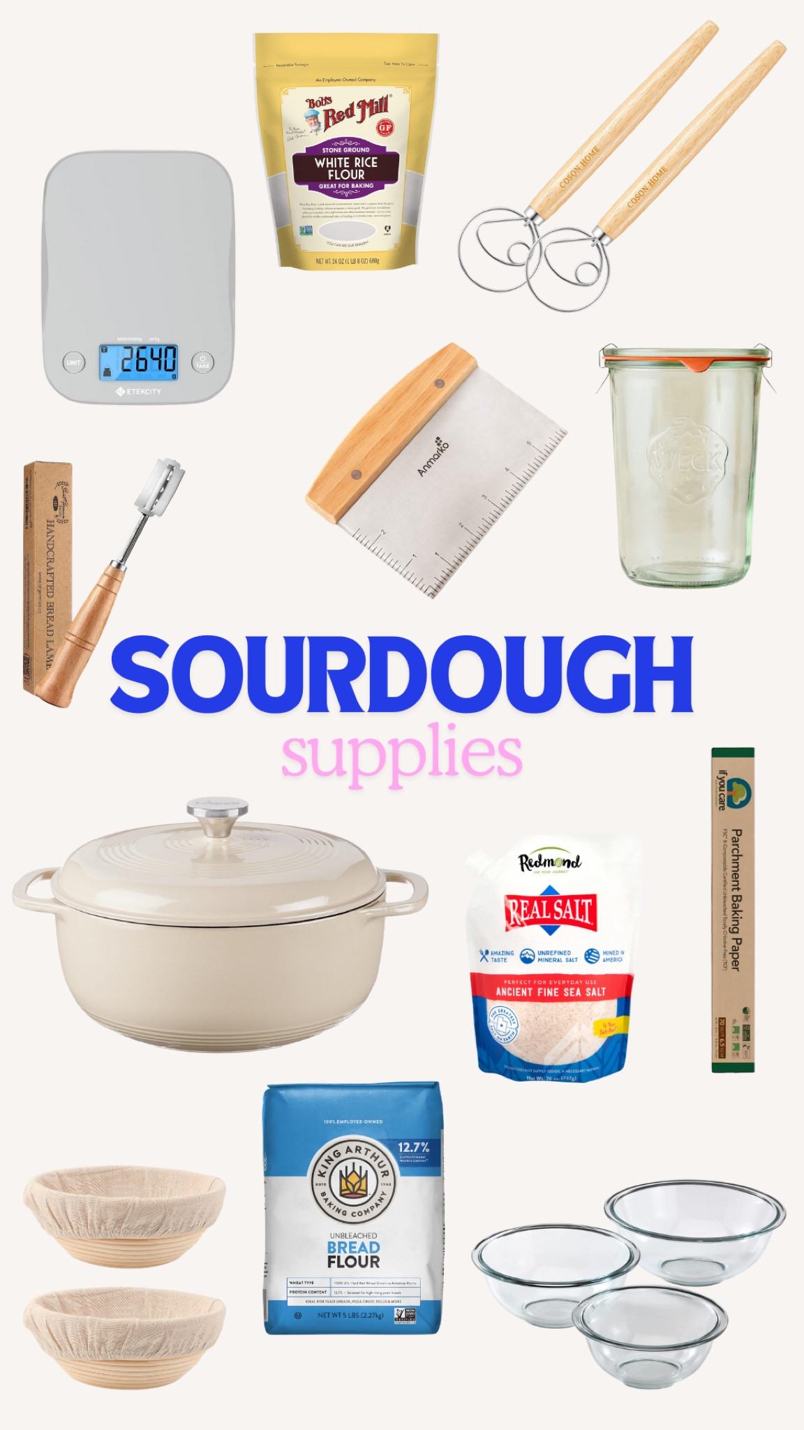 supplies you’ll need to make sourdough bread 

#sourdough #baking #LTKKitchen
#sourdoughbread

#LTKU