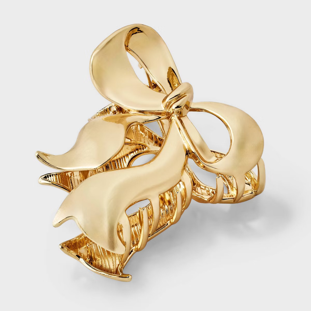 Shiny Bow Claw Hair Clip - Wild Fable™ Gold | Target