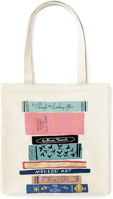 Canvas Book Tote with Interior Pocket, | Amazon (US)