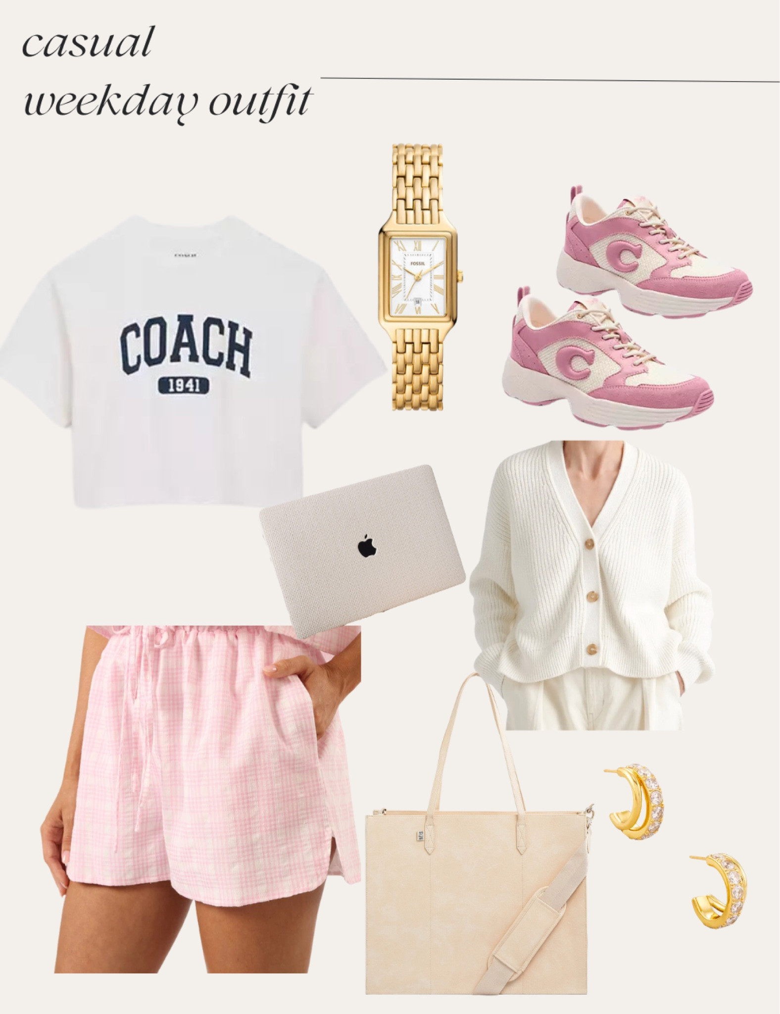 Casual weekday outfit! Plaid shorts have been my favorite to style for spring