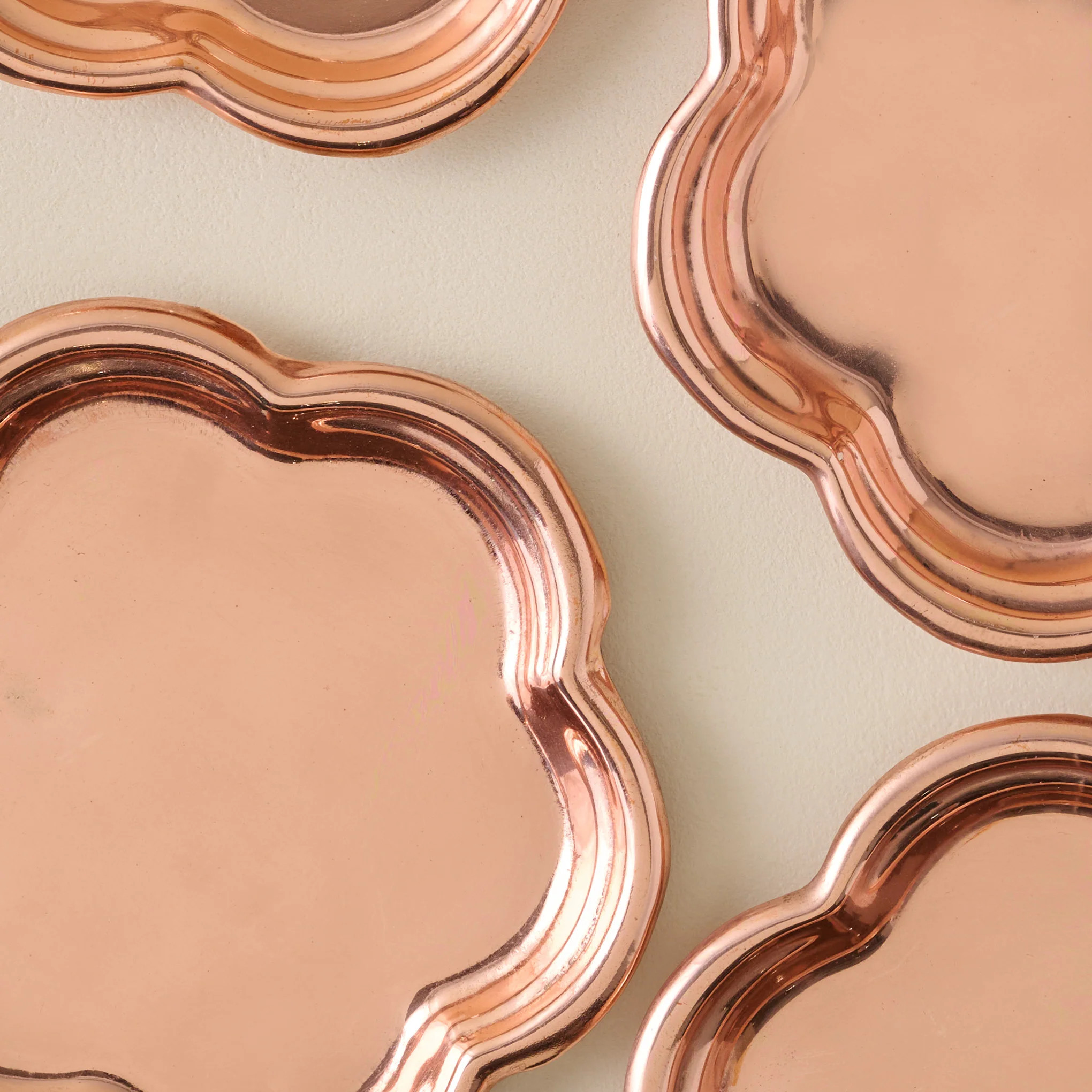 Antique Copper Scalloped Coaster Set of Four | Magnolia