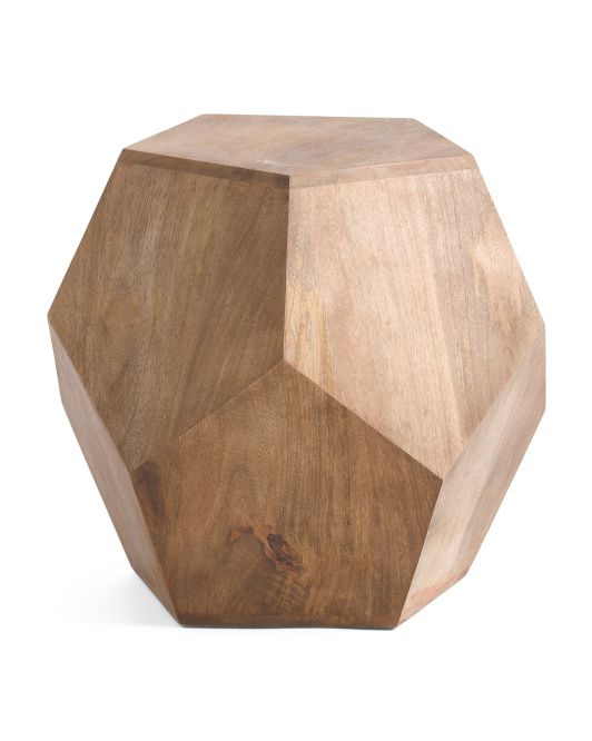 Wooden Hexagonal Shape Side Table | TJ Maxx