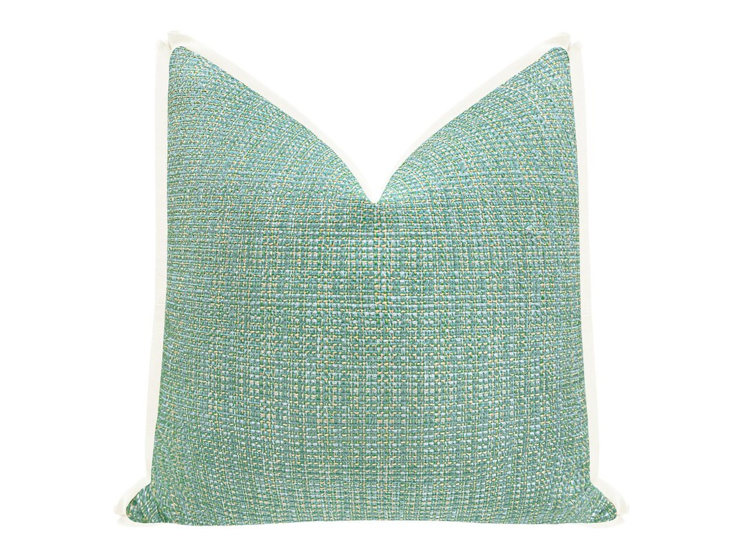 Hepburn Tweed // Blues & Greens Pillow | green and blue throw pillow | woven | | Etsy (US)