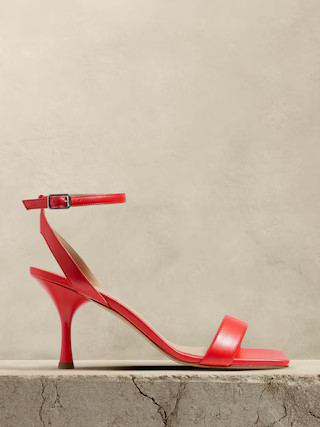 Contorno Leather Flare-Heel Sandal | Banana Republic (US)