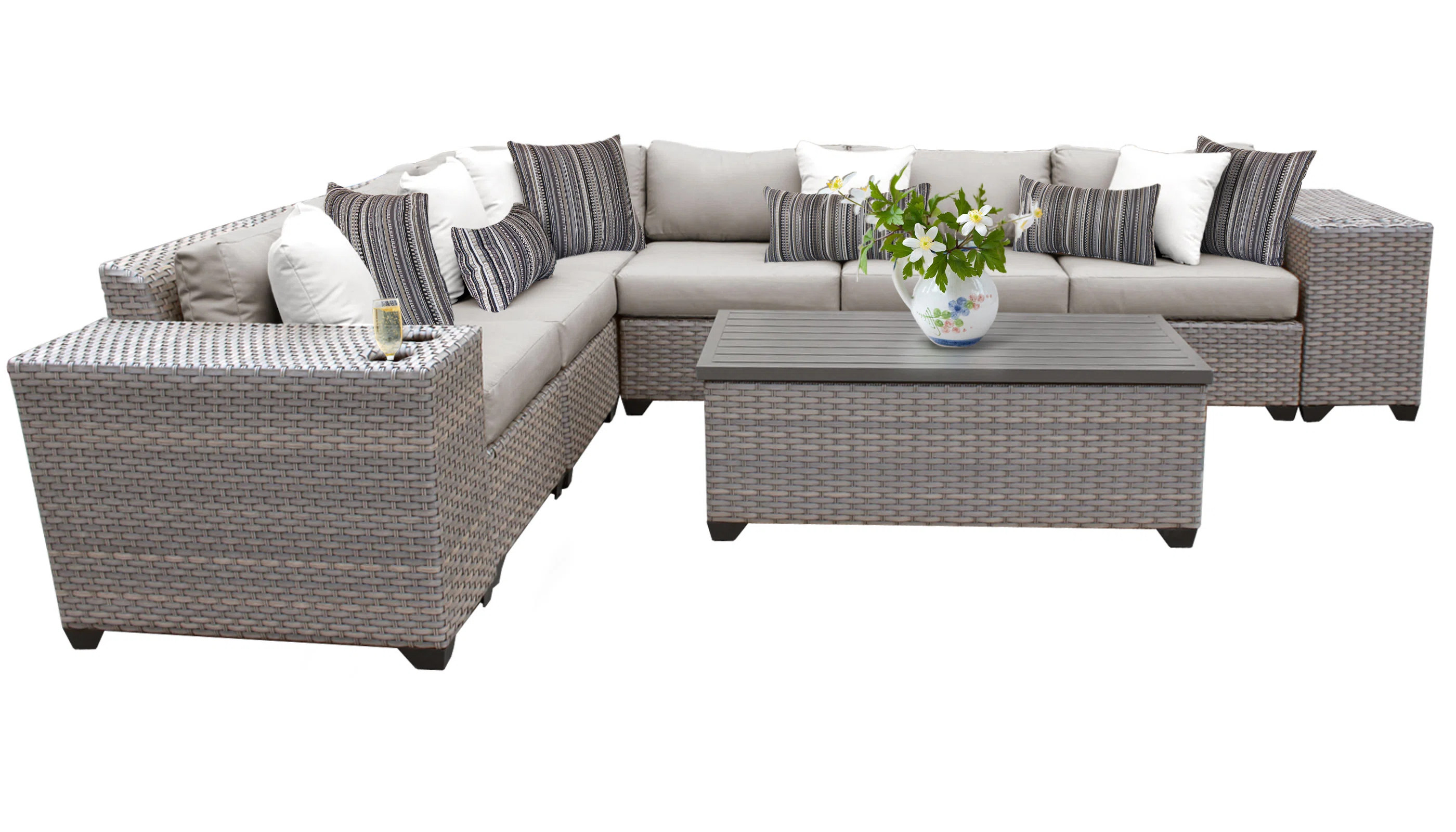 Merlyn High-Density Polyethylene (HDPE) Wicker 5 - Person Seating Group with Cushions | Wayfair North America