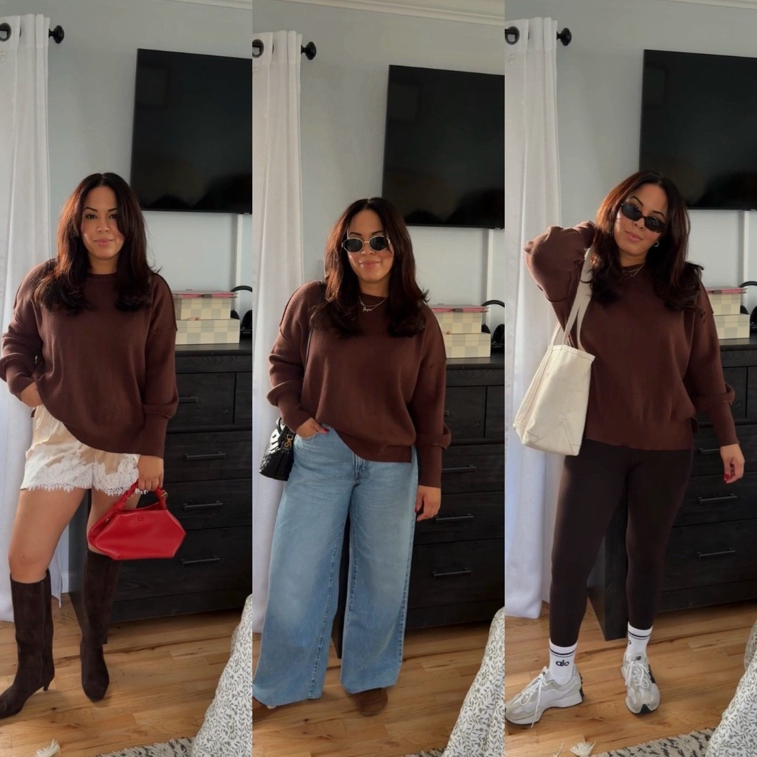 Amazon sweater worn three ways! Does oversized so stay to your true to size satin shorts cinched baggy jeans aerie leggings 

#LTKootd #LTKgrwm #LTKmomlife