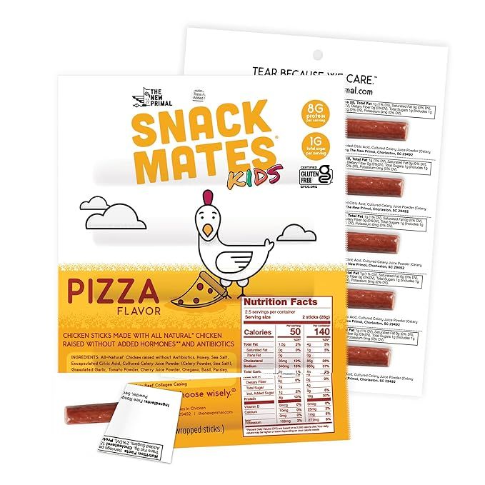 The New Primal Snack Mates Turkey Sticks, Gluten Free Healthy Snacks for Kids, Low Sugar High Pro... | Amazon (US)