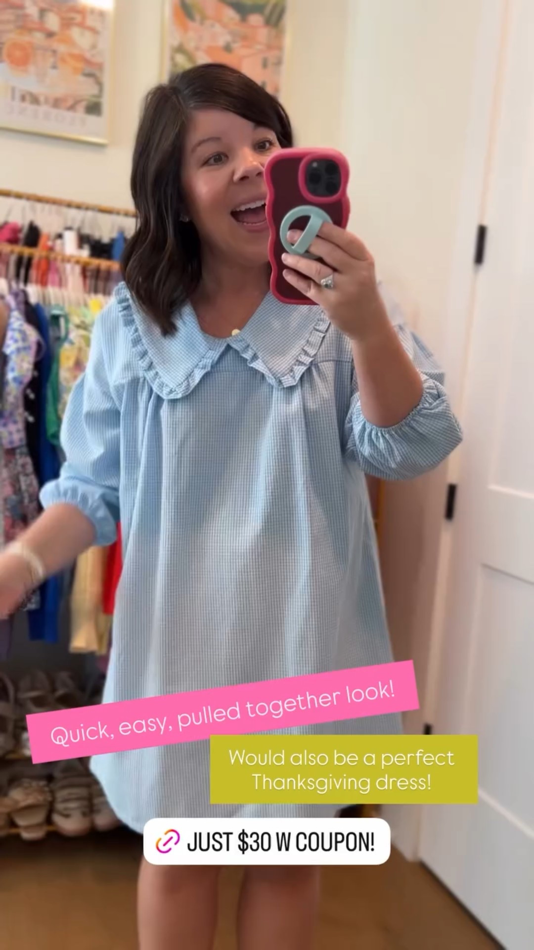 Quick, easy, pulled together look! Would also be a perfect Thanksgiving dress!