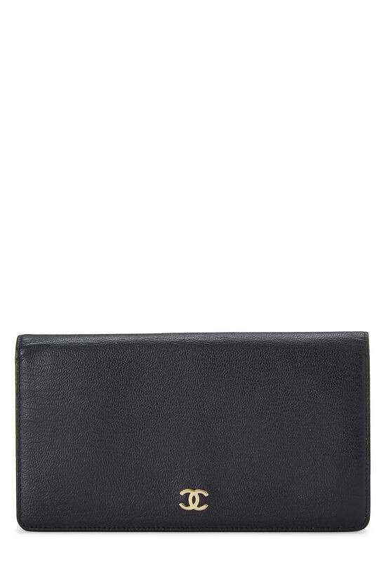 Black Calfskin Long Wallet | What Goes Around Comes Around