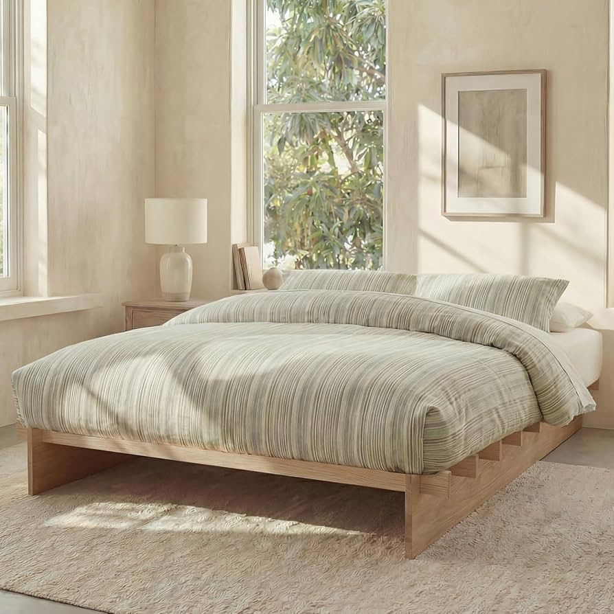 Yechen King Size Platform Bed Frame with Wooden Slats, 10 Minute Quick Assembly, Dovetail Joinery... | Amazon (US)