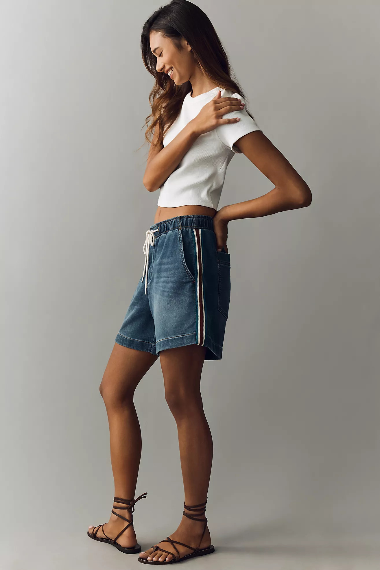 Pilcro Cotton Blend Drawstring Shorts | Anthropologie (US)