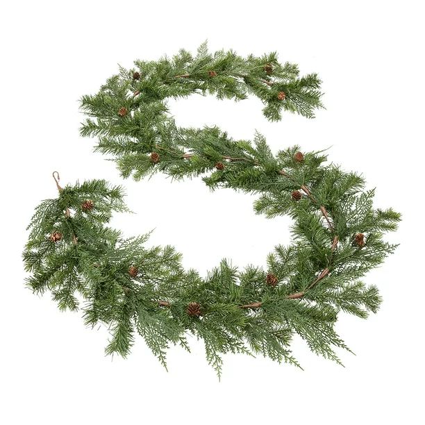 Holiday Time 9-Foot Artificial Sonoma Cypress Evergreen Christmas Garland - Walmart.com | Walmart (US)