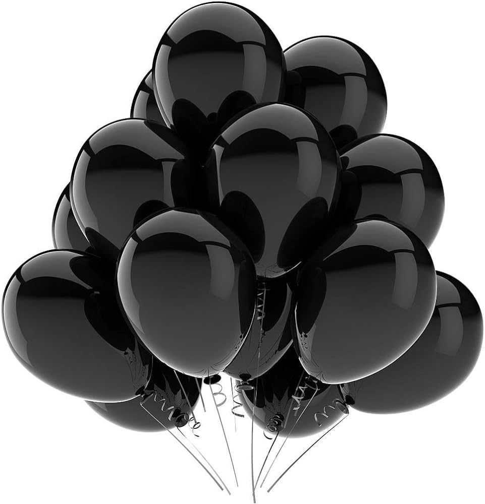 Black Balloons Latex Party Balloons - 50 Pack 12 inch Helium Matte Black Balloons for Wedding Gra... | Amazon (US)
