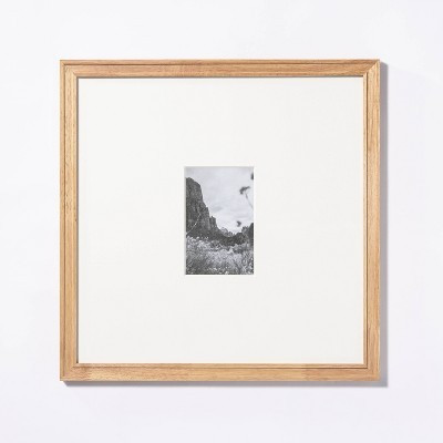 16.25"x16.25" Matted to 4"x6" Gallery Frame Natural Wood - Threshold™ designed with Studio McGee: Beveled Acid-Free Mat | Target