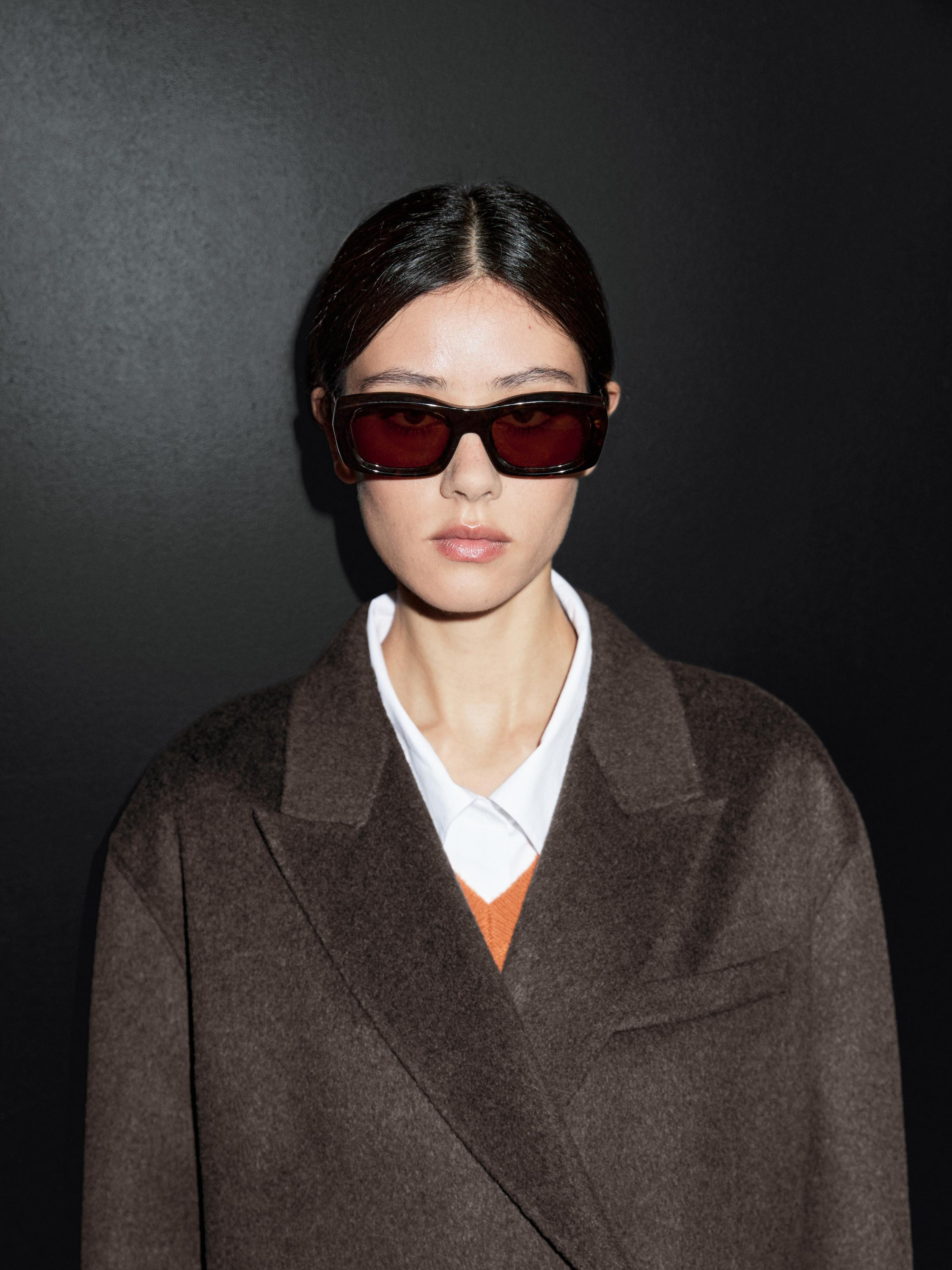 Long wool blend surplice coat | Massimo Dutti UK