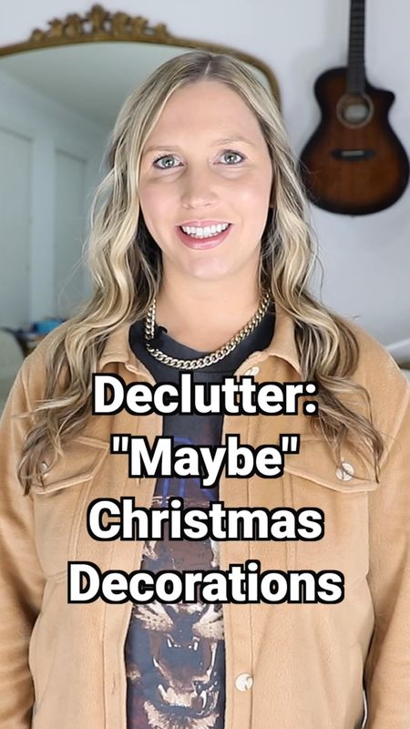 Declutter: “Maybe” Christmas Decorations! Go through your Christmas decorations that are a maybe and do a quick declutter of them.  

I’ve linked what I’m wearing along with items I mention/recommend in this decluttering challenge! 

There is a new video every day for this Holiday Declutter challenge. 

Make quick decisions. Watch the first two videos in this challenge to learn more. 

Each part of the challenge is a quick declutter so that you can experience less stress for the holidays. 

In the next video I will share the next item for you to declutter! 

Get my free holiday declutter checklist that goes along with challenge: 
✨ ChrissyChitwood.com/links ➡️ Free Holiday Declutter Checklist 

Home Organization, Holiday Season, Organizing Tips, 

#LTKHoliday #LTKSeasonal #LTKhome