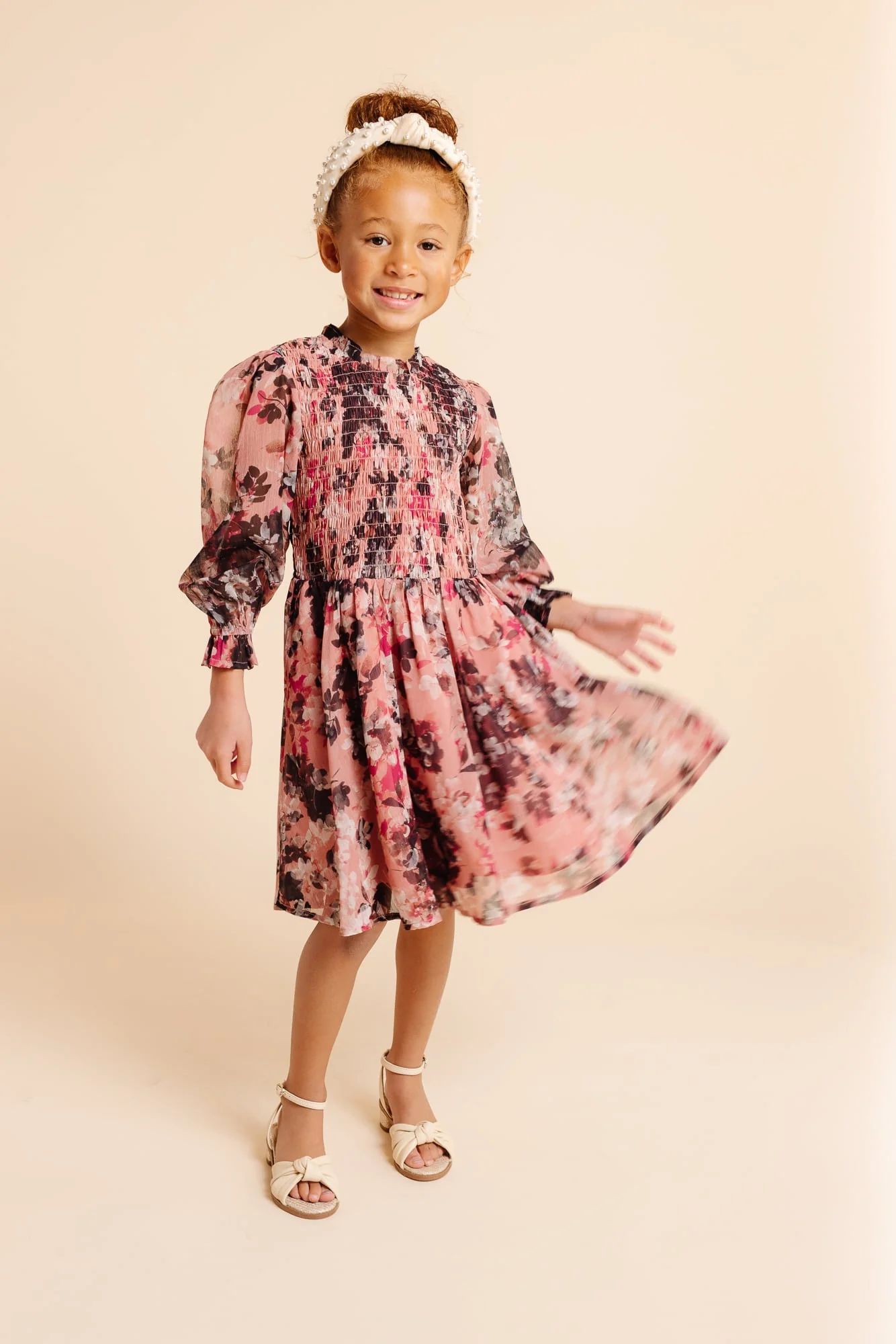 Girls Smocked Dress - Pink Floral Ink | Rachel Parcell