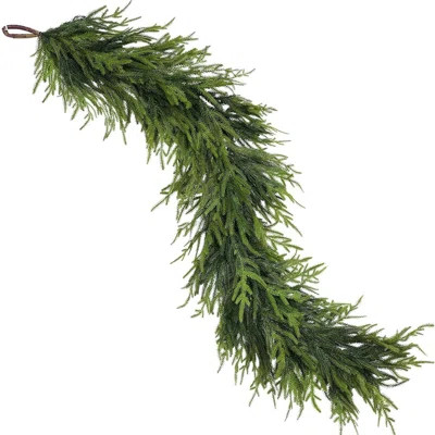 Artificial Norfolk Pine Garland - Faux Christmas Garland Fake Green Garland For Fireplace,table, Stairs, Mantle, Window,indoor Outdoor,home,holiday De | Wayfair North America