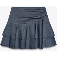 Zara - Ruffled Skort - Women - Blue - Women | Zara US