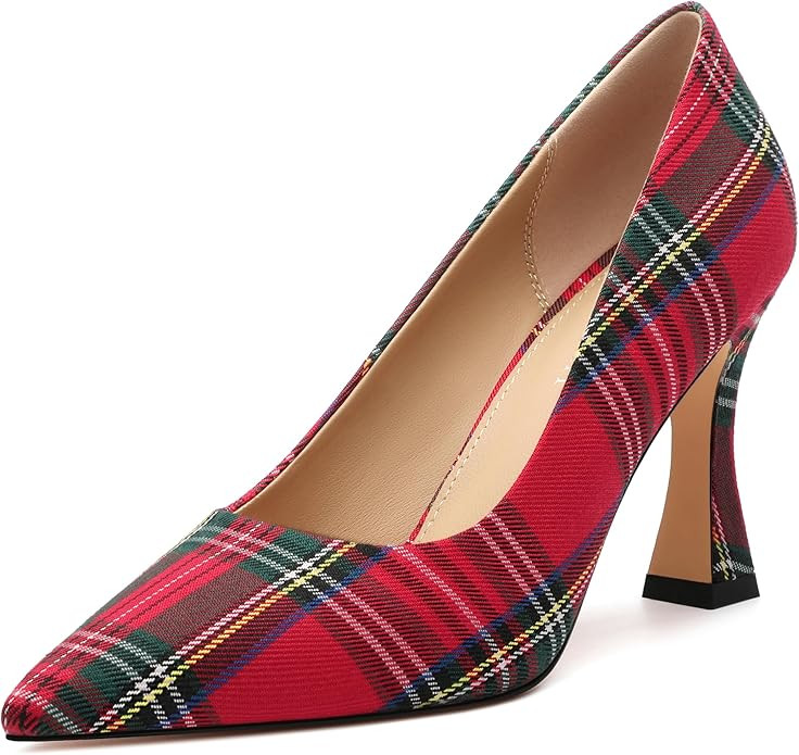 AMBELIGHT Women's Pointed Toe Stiletto Pumps 3.2 Inch High Heels Slip On Classic Comfort Dress Sh... | Amazon (US)