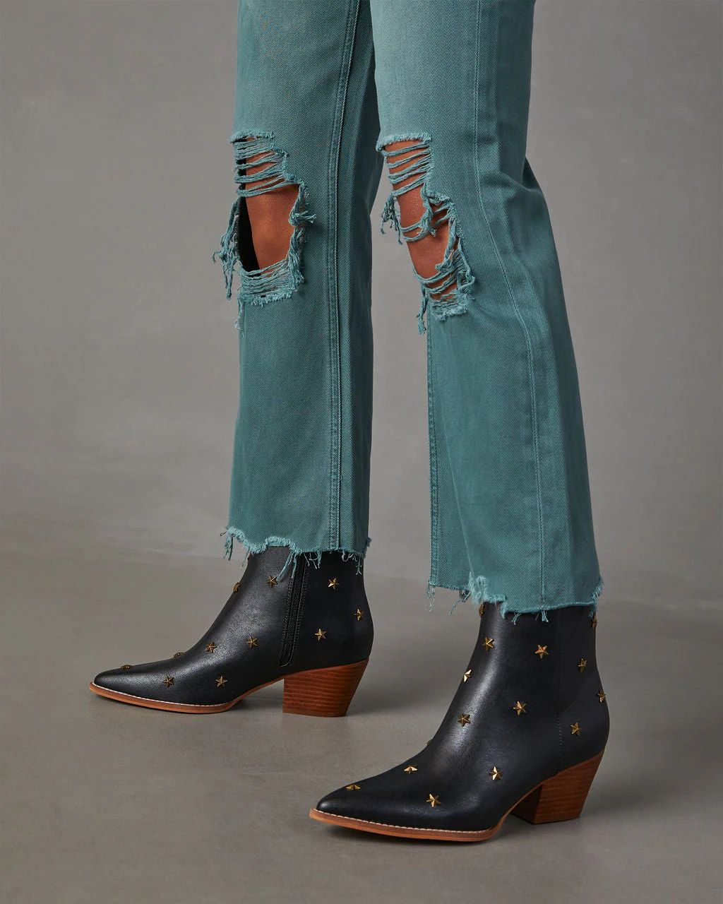 Audrie Star Studded Western Booties | VICI Collection